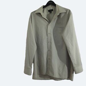 Platinum mode grey green solid dress shirt size XL cotton blend